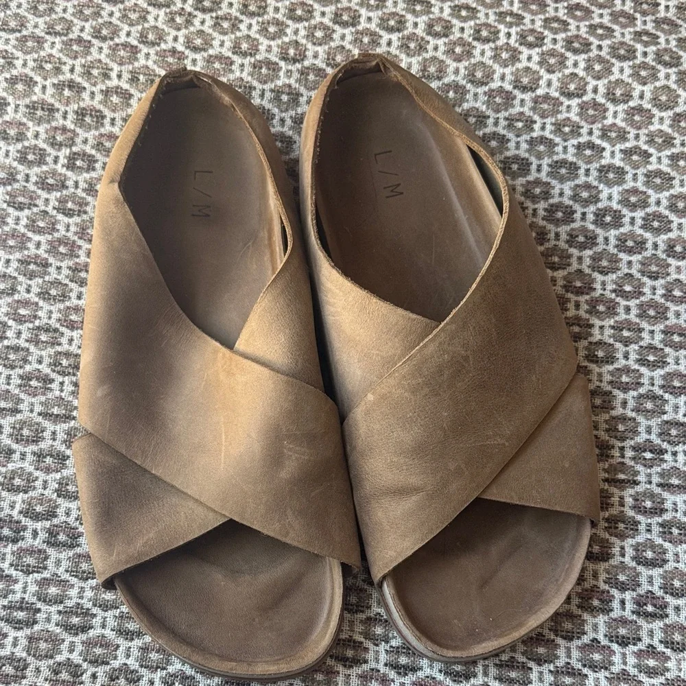 Lauren Manoogian Raw Cross Slide in Burnt Umber Size 41 - Picture 2 of 11